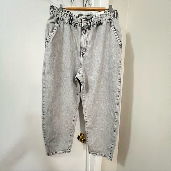 Zara Gray HIGH-WAISTED PAPERBAG BAGGY JEANS Z1975 - Picture 1 of 6
